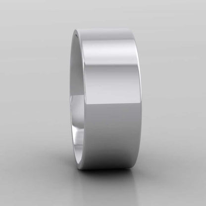 500 Palladium 8mm Flat Shape (Comfort Fit) Extra Heavy Weight Wedding Ring Right View