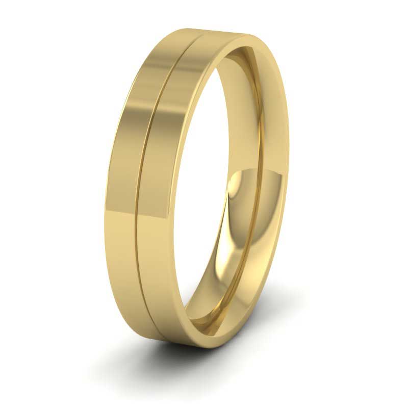 9ct Yellow Gold 5mm Wedding Ring With Line G