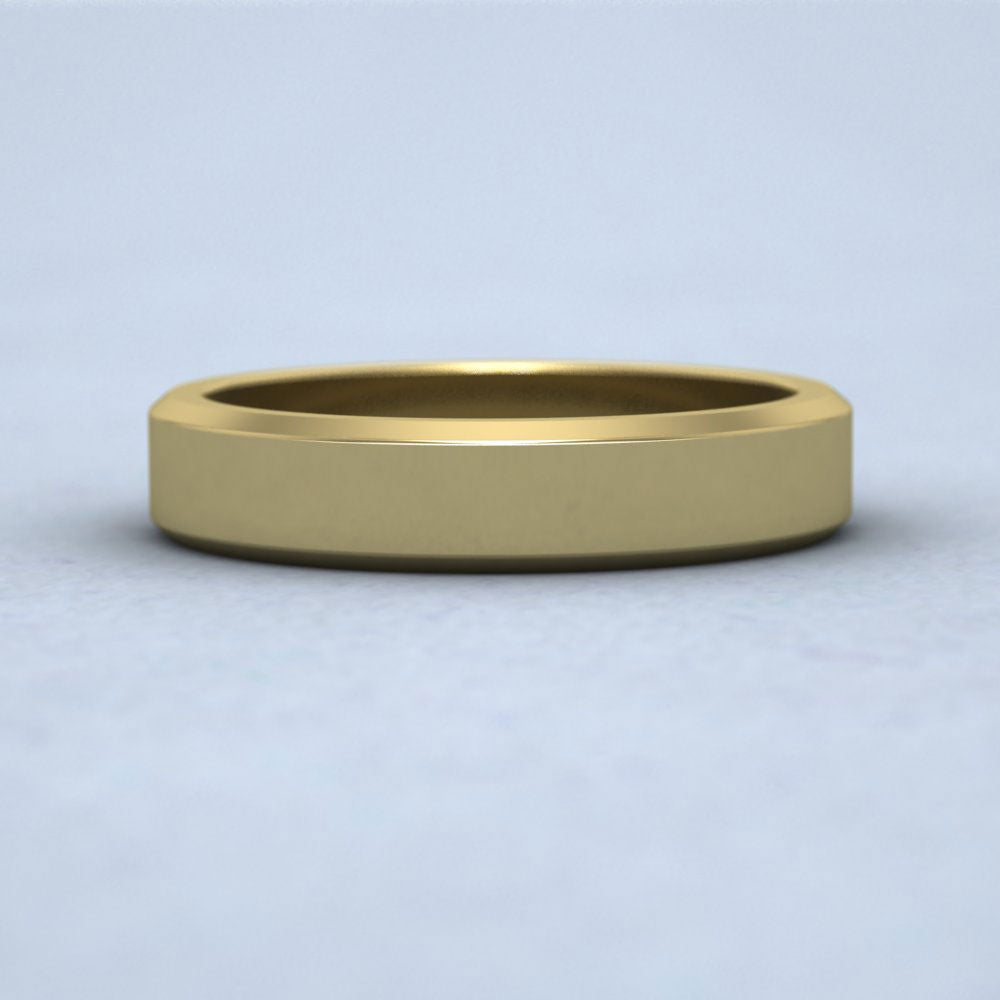 Bevelled Edge 9ct Yellow Gold 4mm Wedding Ring Down View