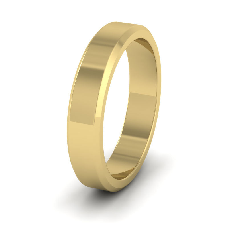 Bevelled Edge 22ct Yellow Gold 4mm Wedding Ring