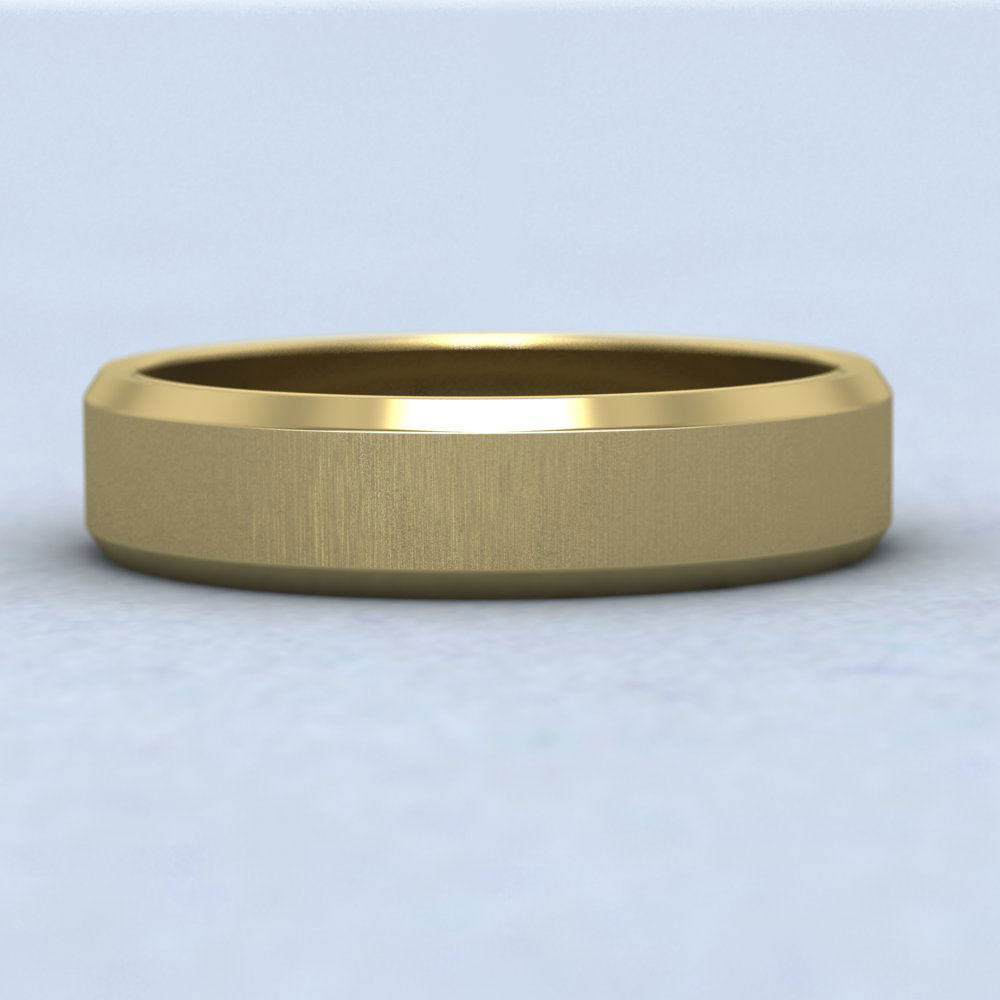 Bevelled Edge 22ct Yellow Gold 5mm Wedding Ring Down View