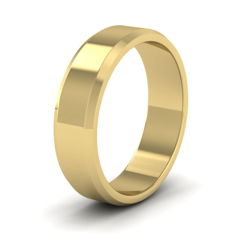 Bevelled Edge 22ct Yellow Gold 6mm Wedding Ring