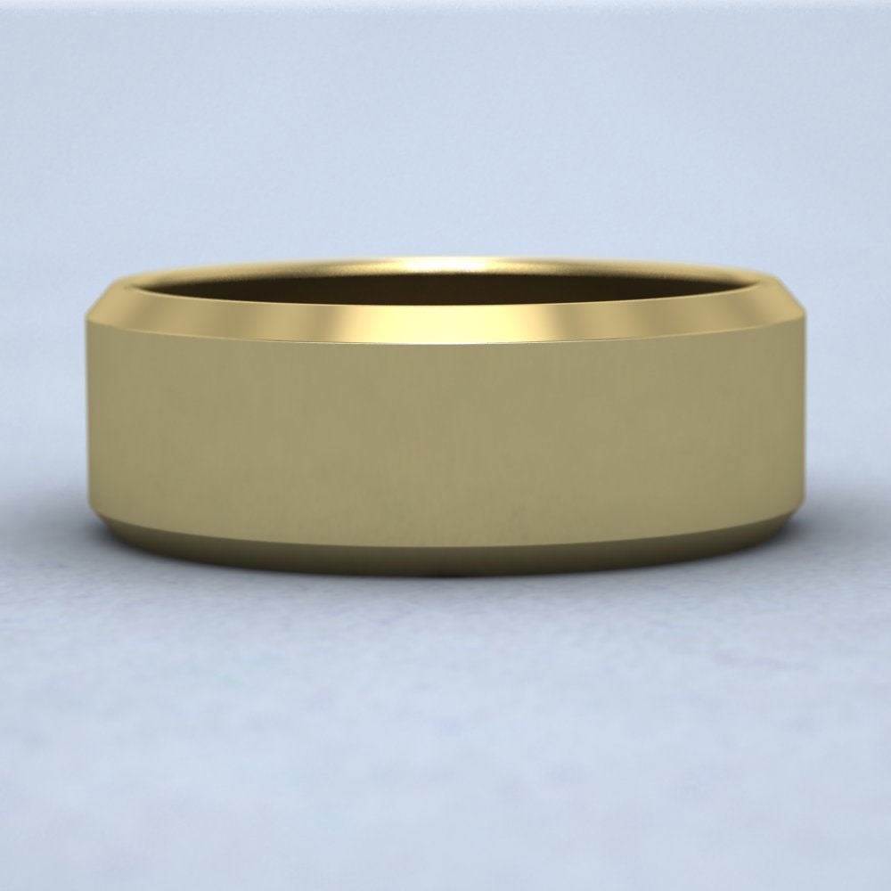 Bevelled Edge 9ct Yellow Gold 8mm Wedding Ring Down View