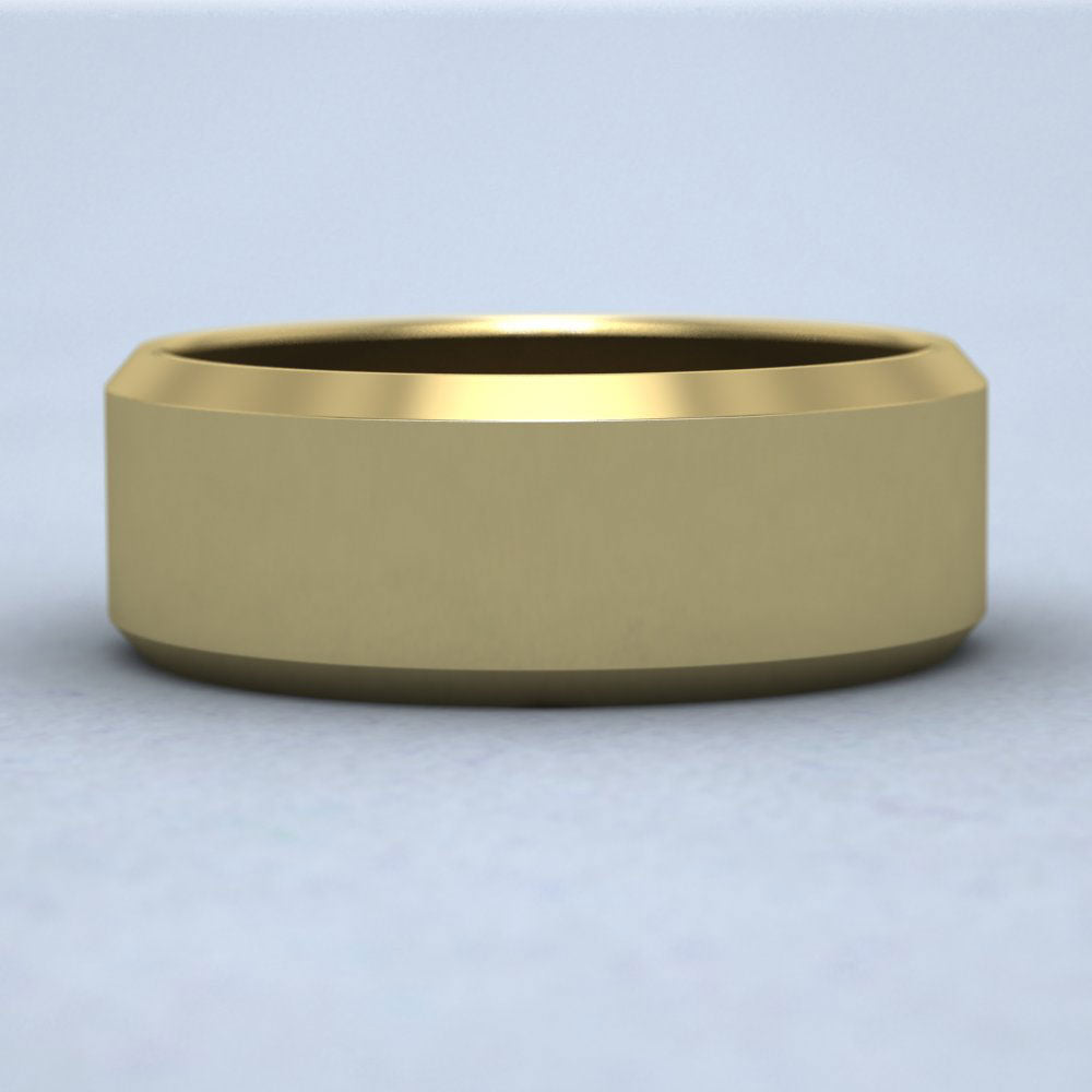 Bevelled Edge 14ct Yellow Gold 8mm Wedding Ring Down View