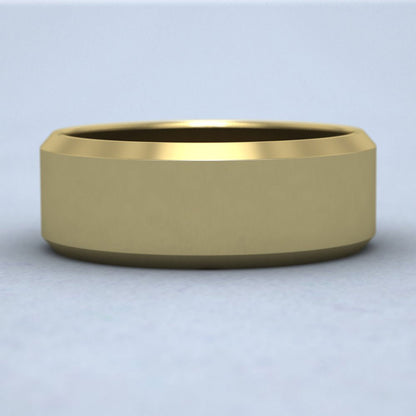 Bevelled Edge 18ct Yellow Gold 8mm Wedding Ring Down View