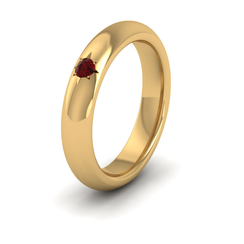 Ruby Star Set 22ct Yellow Gold 4mm Wedding Ring
