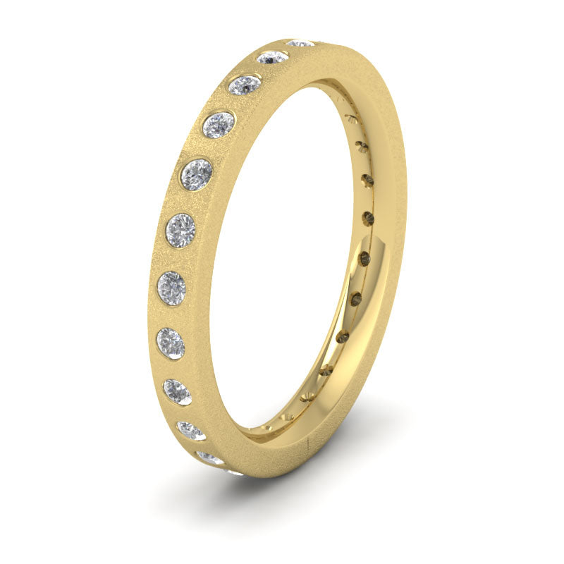 Full Diamond Set 14ct Yellow Gold 2.5mm Wedding Ring With 25 Diamonds