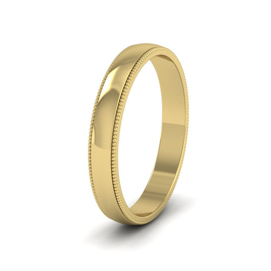 Millgrained Edge 9ct Yellow Gold 3mm Wedding Ring