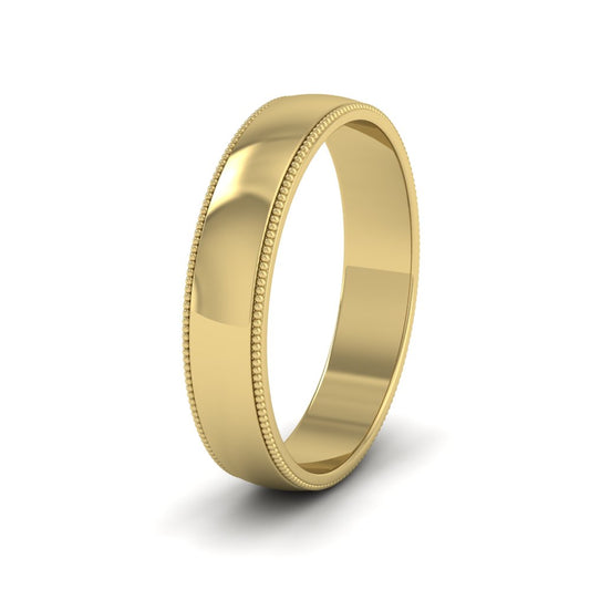 Millgrained Edge 22ct Yellow Gold 4mm Wedding Ring L