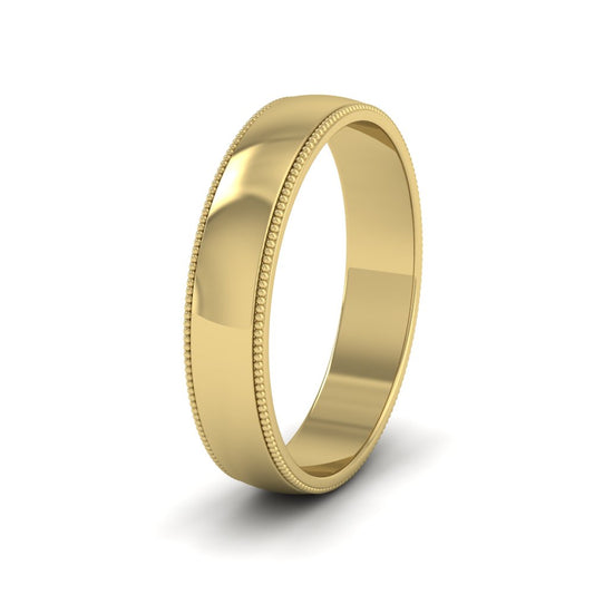 Millgrained Edge 14ct Yellow Gold 4mm Wedding Ring L