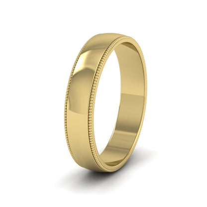 Millgrained Edge 14ct Yellow Gold 4mm Wedding Ring G