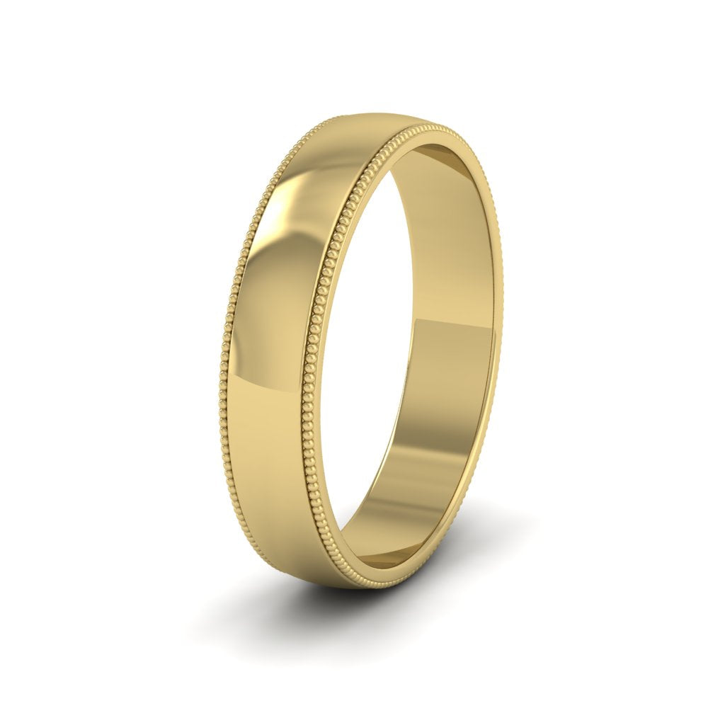 Millgrained Edge 18ct Yellow Gold 4mm Wedding Ring L
