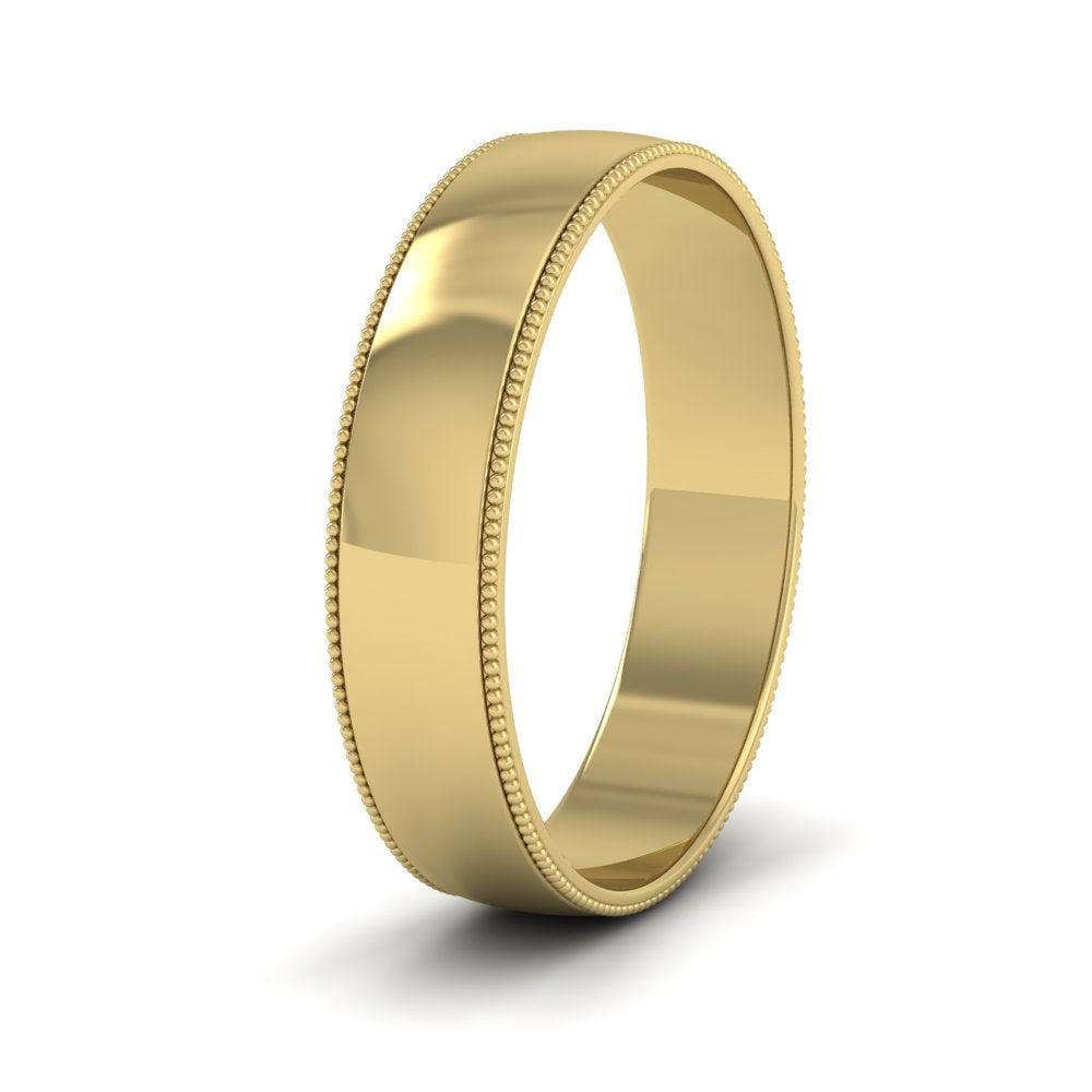 Millgrained Edge 14ct Yellow Gold 5mm Wedding Ring