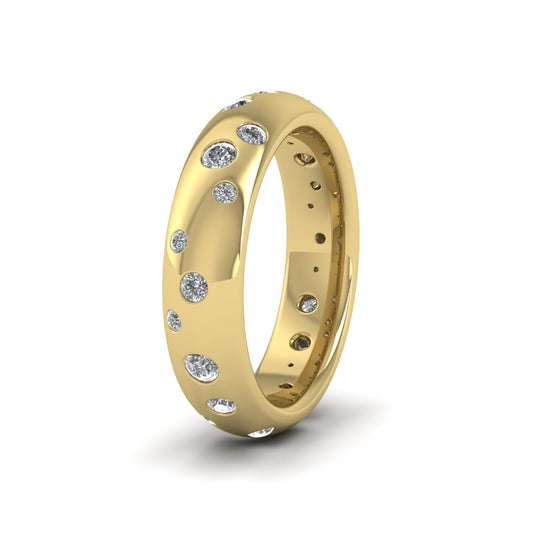 <p>14ct Yellow Gold Scatter Diamond Set Wedding Ring (0.52ct).  5mm Wide And Court Shaped For Comfortable Fitting</p>