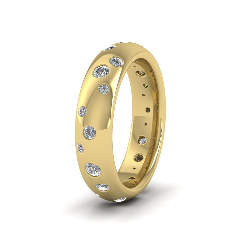 <p>9ct Yellow Gold Scatter Diamond Set Wedding Ring (0.52ct).  5mm Wide And Court Shaped For Comfortable Fitting</p>