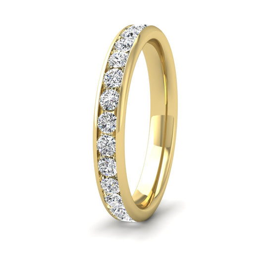 <p>18ct Yellow Gold Full Channel Set 1.01ct Round Brilliant Cut Diamond Wedding Ring.  3mm Wide And Court Shaped For Comfortable Fitting</p>