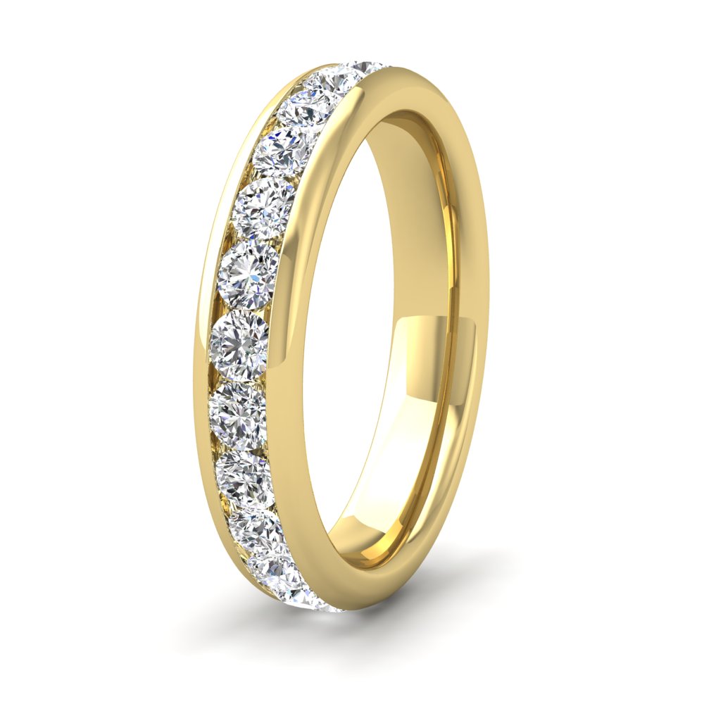 <p>18ct Yellow Gold Full Channel Set 1.82ct Round Brilliant Cut Diamond Wedding Ring.  4mm Wide And Court Shaped For Comfortable Fitting</p>
