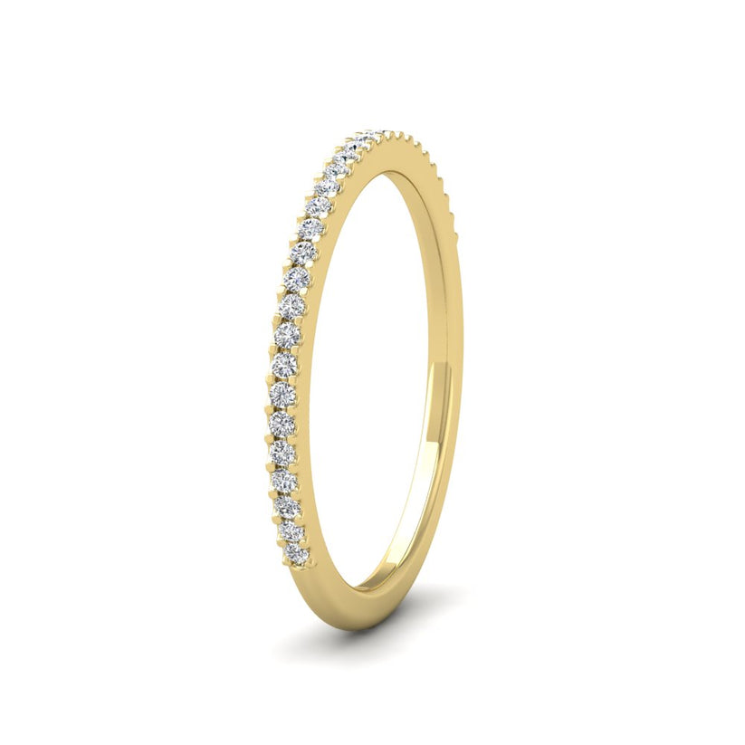 Three Row Round Claw 0.75ct Half Diamond Set 9ct Yellow Gold 5mm Ring main image 0
