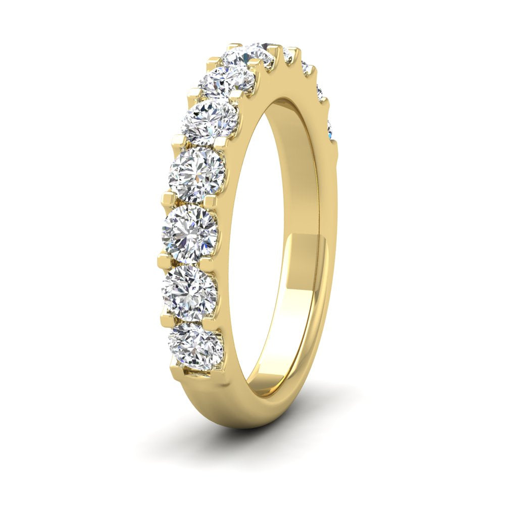 <p>9ct Yellow Gold Round Claw 1.00ct Half Diamond Set Wedding Ring.  35mm Wide And Court Shaped For Comfortable Fitting</p>