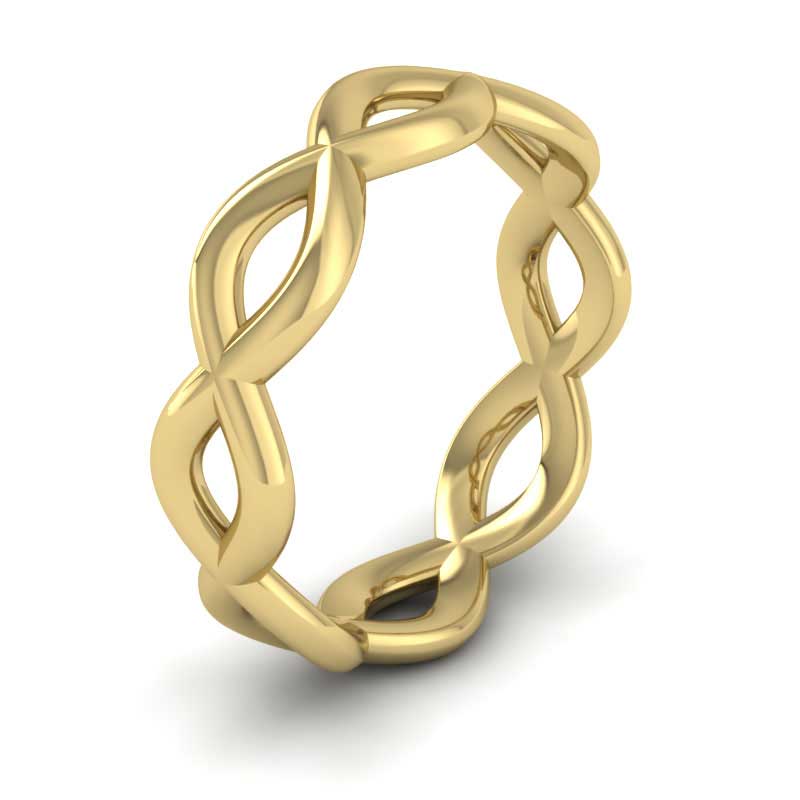 <p>Double Twist Wedding Ring In 14ct Yellow Gold.  6mm Wide </p>