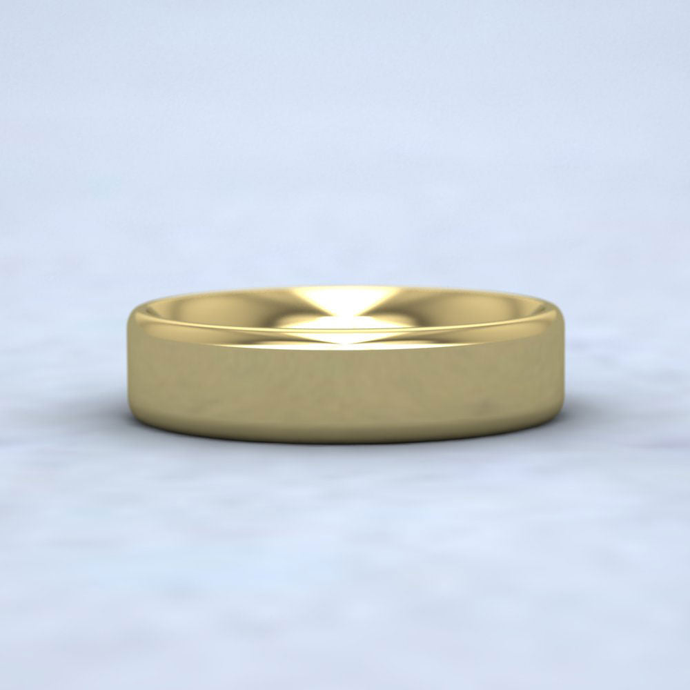Rounded Edge 9ct Yellow Gold 5mm Wedding Ring Down View
