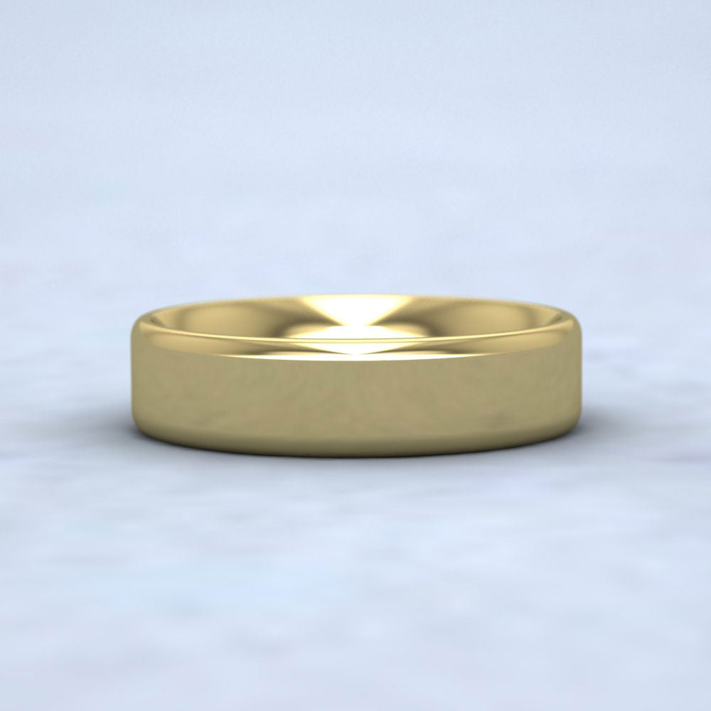 Rounded Edge 22ct Yellow Gold 5mm Wedding Ring Down View