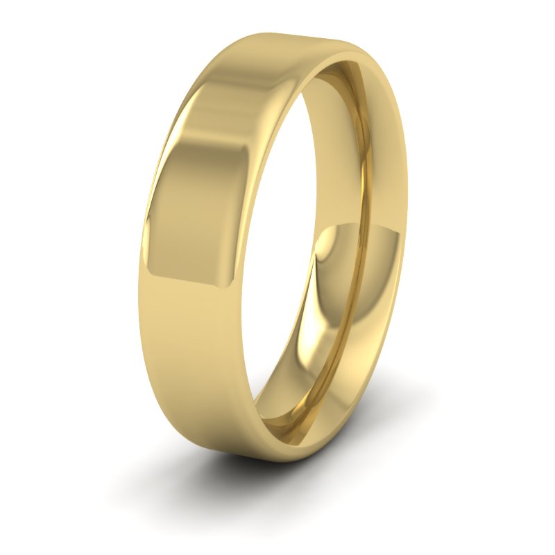 Rounded Edge 18ct Yellow Gold 5mm Wedding Ring