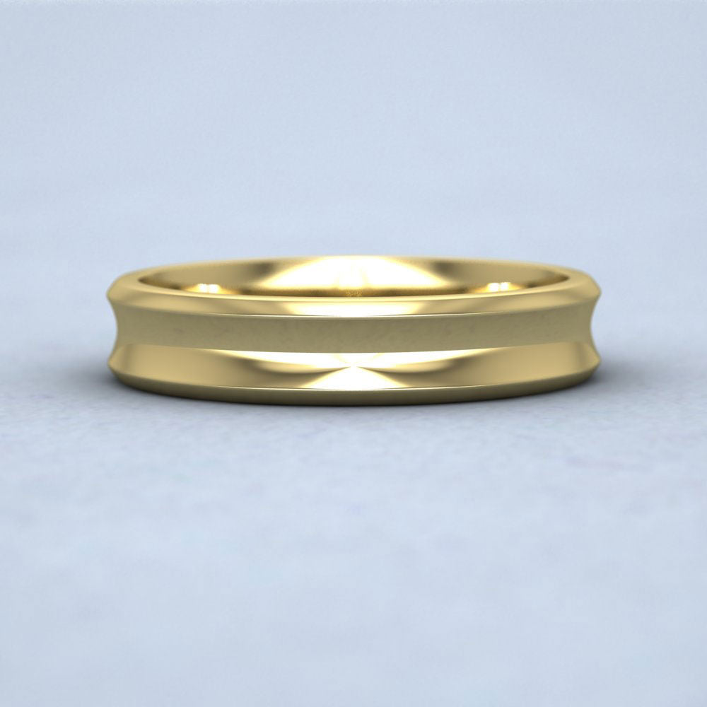 Concave 9ct Yellow Gold 4mm Wedding Ring Down View