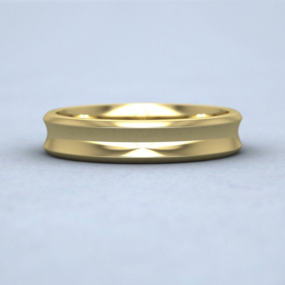 Concave 18ct Yellow Gold 4mm Wedding Ring Down View