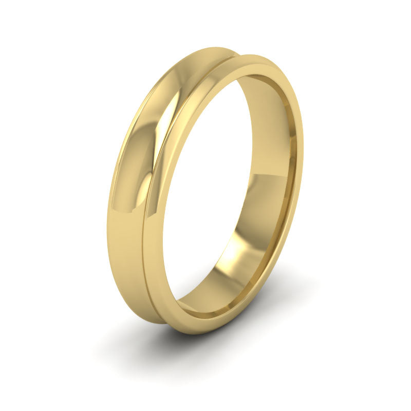Concave 9ct Yellow Gold 4mm Wedding Ring