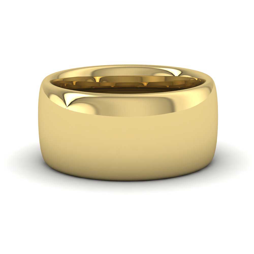 9ct Yellow Gold 10mm Cushion Court Shape (Comfort Fit) Super Heavy Weight Wedding Ring Down View