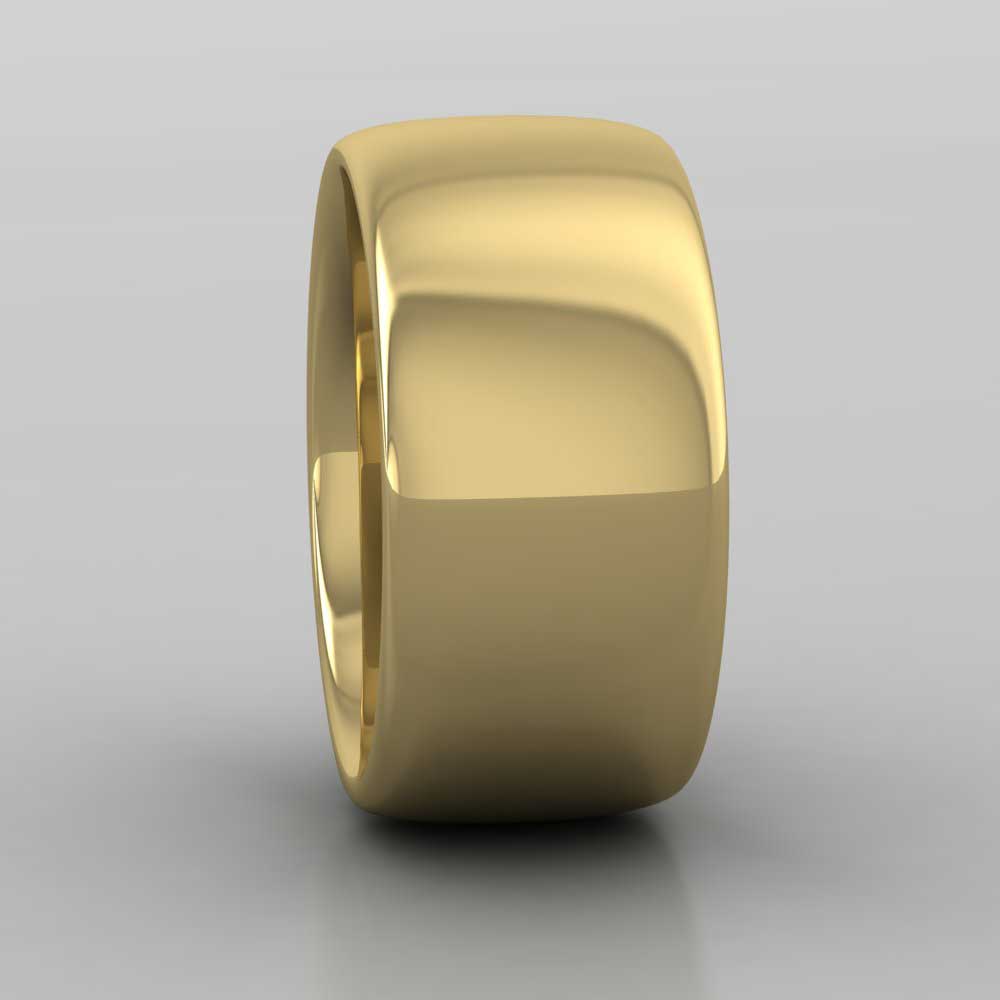 9ct Yellow Gold 10mm Cushion Court Shape (Comfort Fit) Super Heavy Weight Wedding Ring Right View