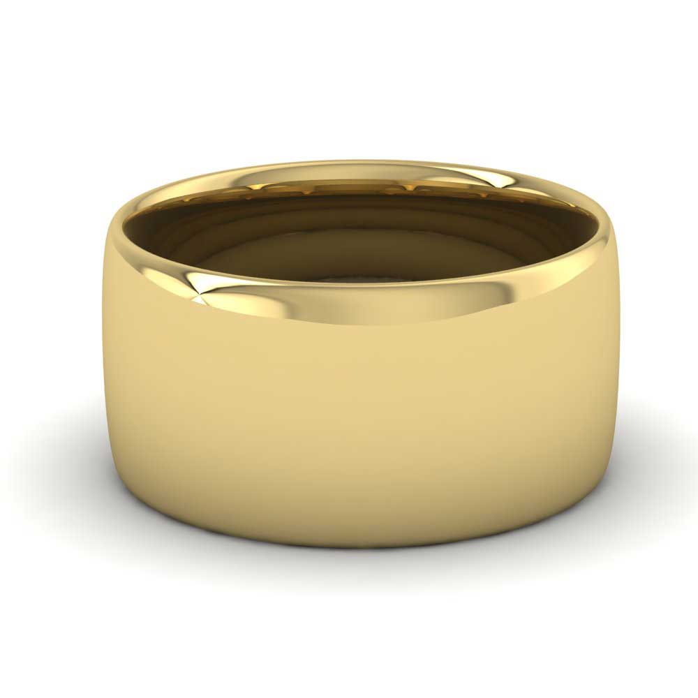 18ct Yellow Gold 10mm Cushion Court Shape (Comfort Fit) Classic Weight Wedding Ring Down View