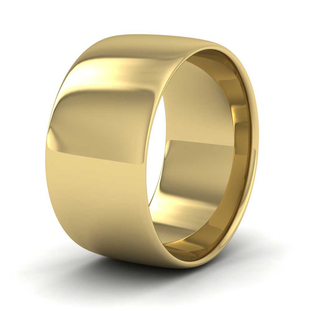 9ct Yellow Gold 10mm Cushion Court Shape (Comfort Fit) Classic Weight Wedding Ring