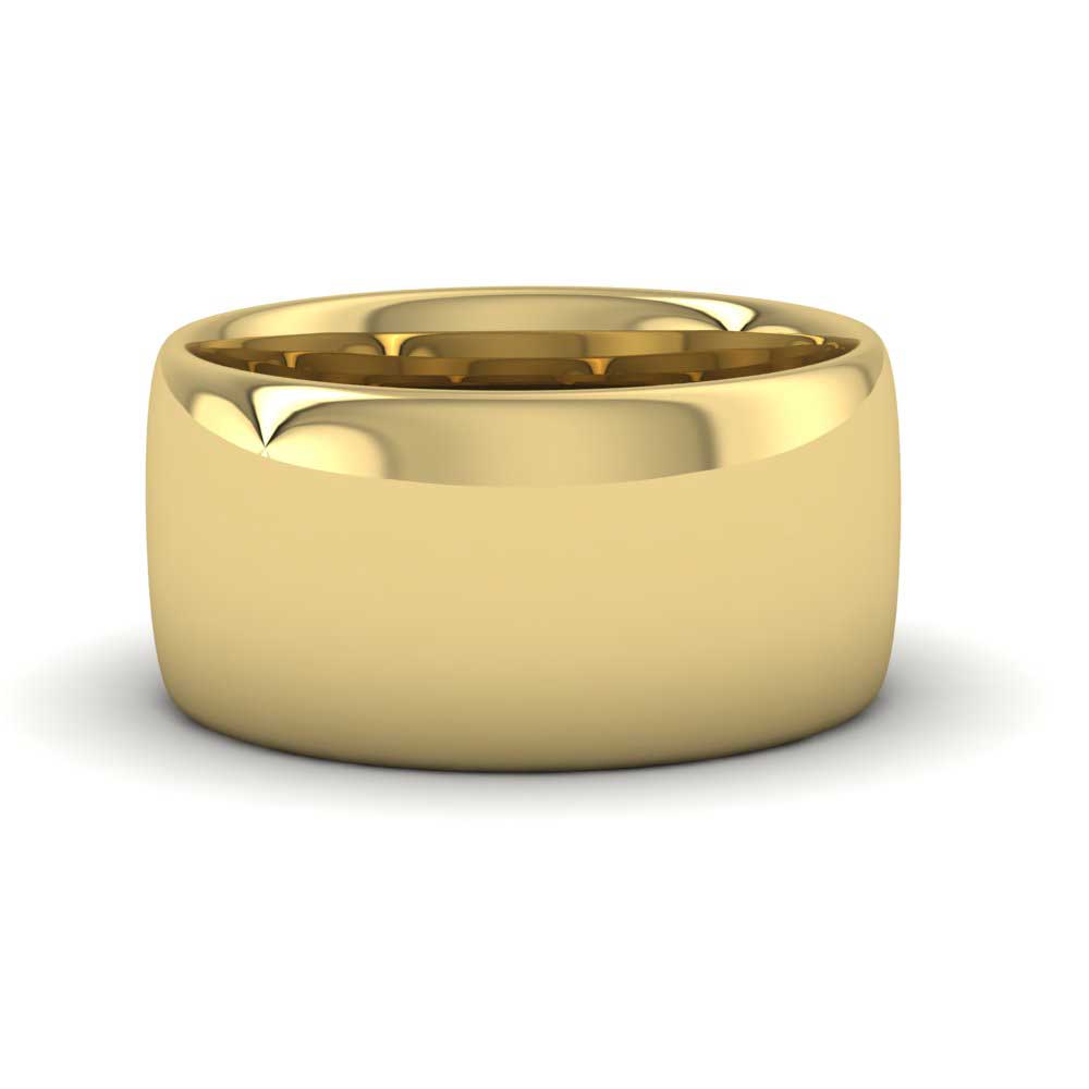 9ct Yellow Gold 10mm Cushion Court Shape (Comfort Fit) Extra Heavy Weight Wedding Ring Down View