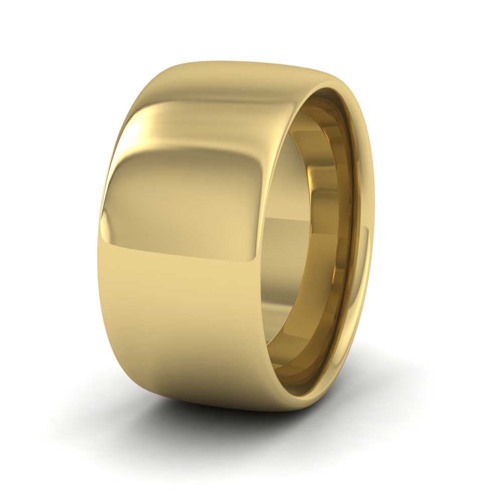 9ct Yellow Gold 10mm Cushion Court Shape (Comfort Fit) Extra Heavy Weight Wedding Ring