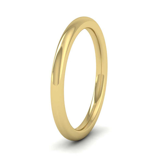 14ct Yellow Gold 2mm Cushion Court Shape (Comfort Fit) Super Heavy Weight Wedding Ring