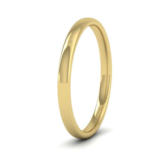9ct Yellow Gold 2mm Cushion Court Shape (Comfort Fit) Classic Weight Wedding Ring