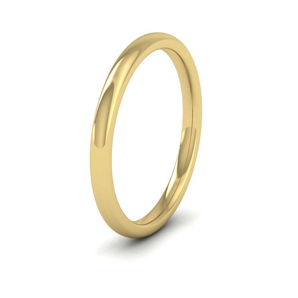 18ct Yellow Gold 2mm Cushion Court Shape (Comfort Fit) Extra Heavy Weight Wedding Ring