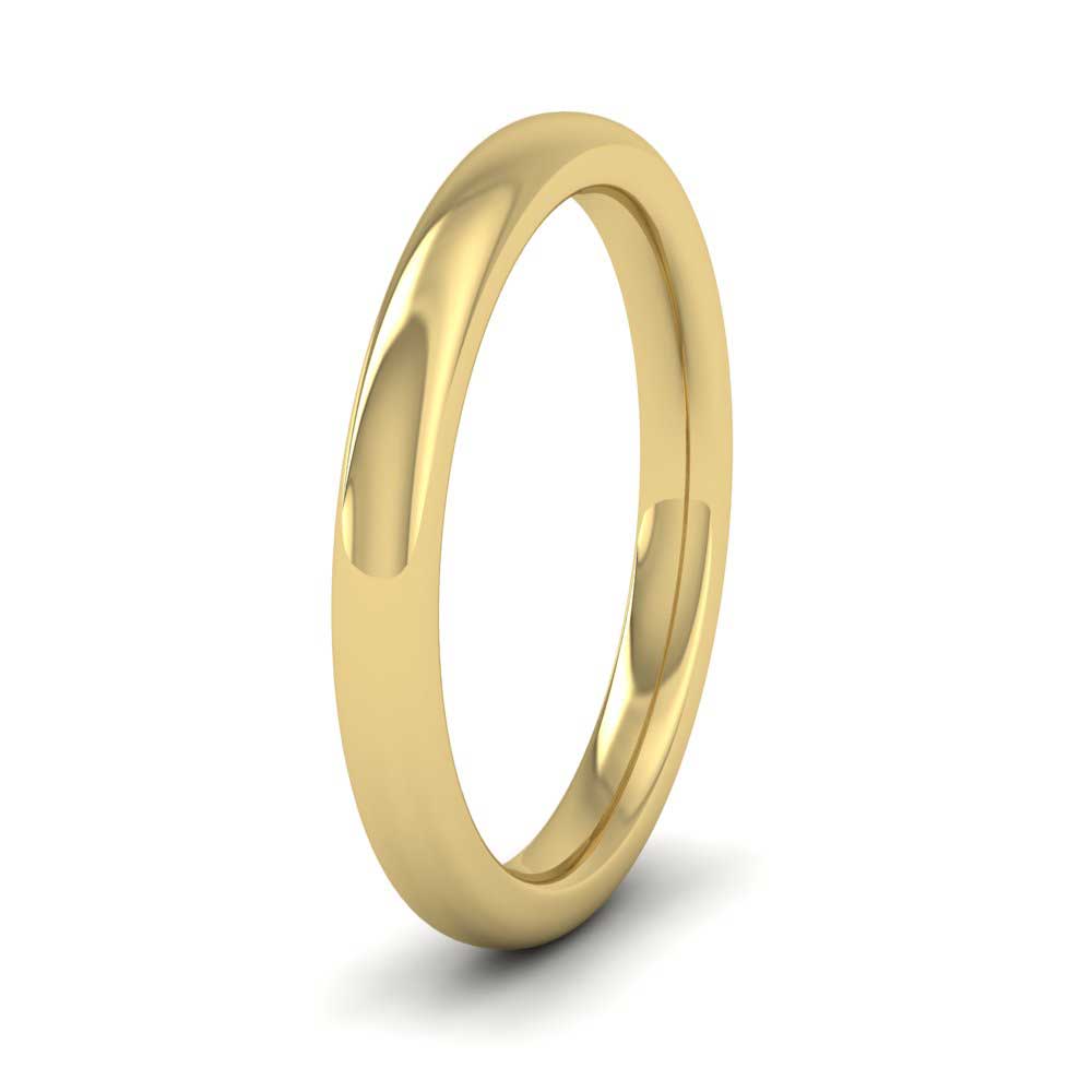 9ct Yellow Gold 2.5mm Cushion Court Shape (Comfort Fit) Super Heavy Weight Wedding Ring