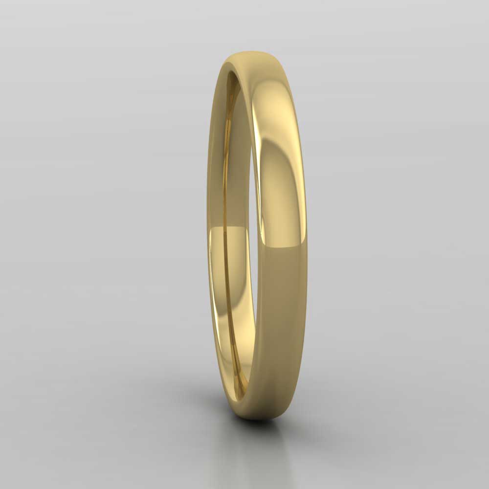 9ct Yellow Gold 2.5mm Cushion Court Shape (Comfort Fit) Classic Weight Wedding Ring Right View