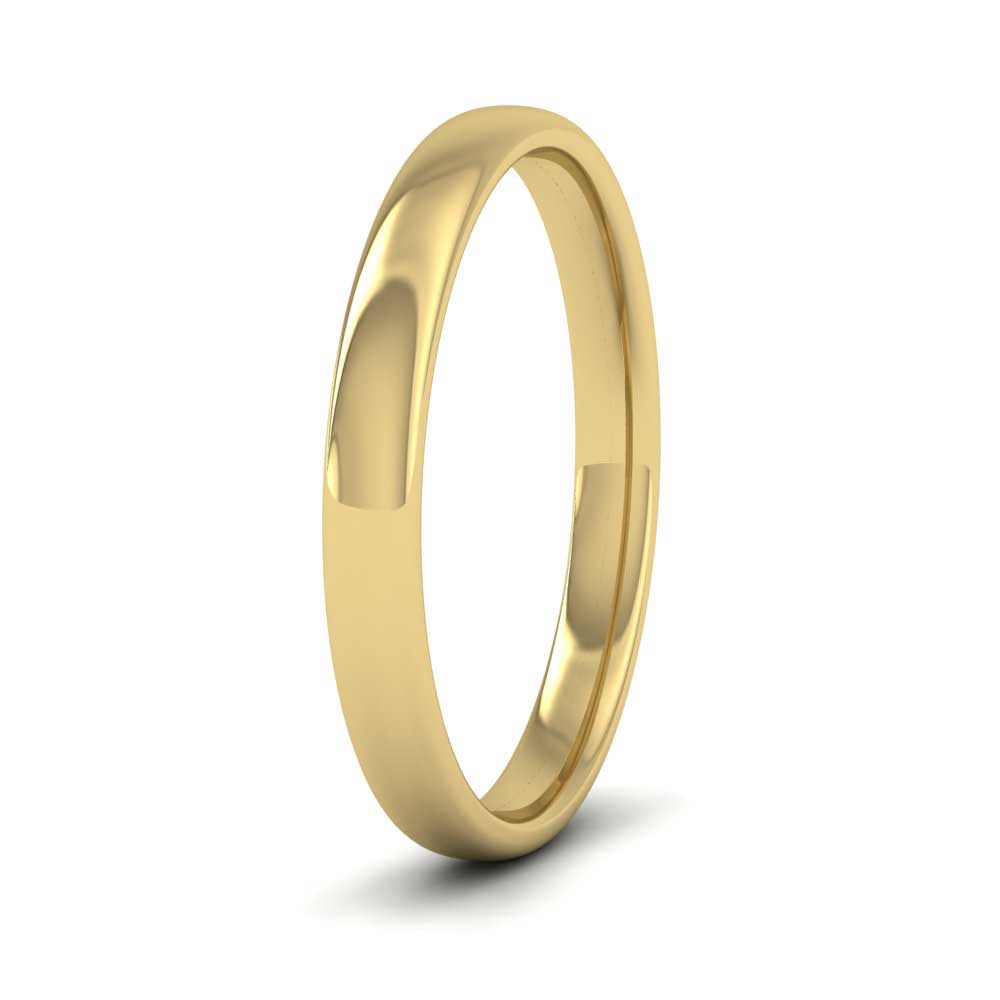 9ct Yellow Gold 2.5mm Cushion Court Shape (Comfort Fit) Classic Weight Wedding Ring