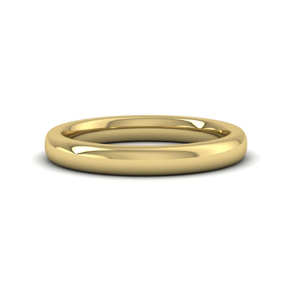 22ct Yellow Gold 3mm Cushion Court Shape (Comfort Fit) Super Heavy Weight Wedding Ring Down View