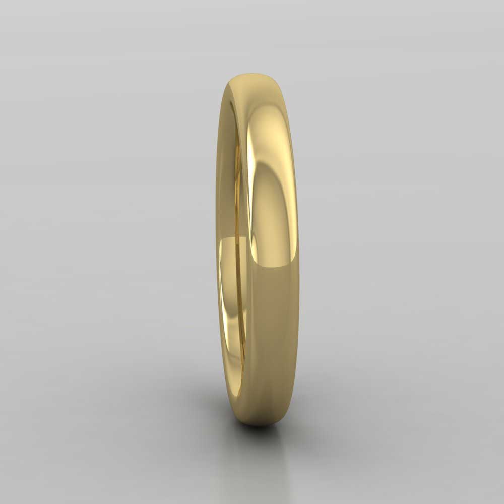 9ct Yellow Gold 3mm Cushion Court Shape (Comfort Fit) Super Heavy Weight Wedding Ring Right View