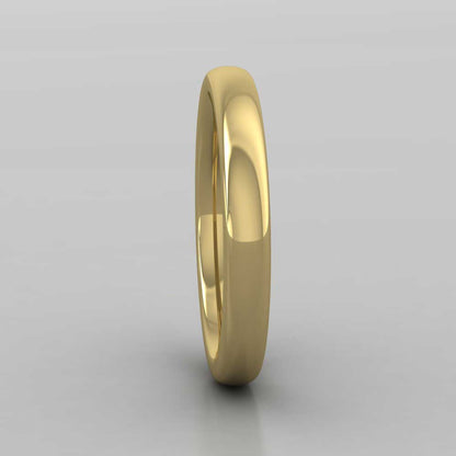 14ct Yellow Gold 3mm Cushion Court Shape (Comfort Fit) Super Heavy Weight Wedding Ring Right View