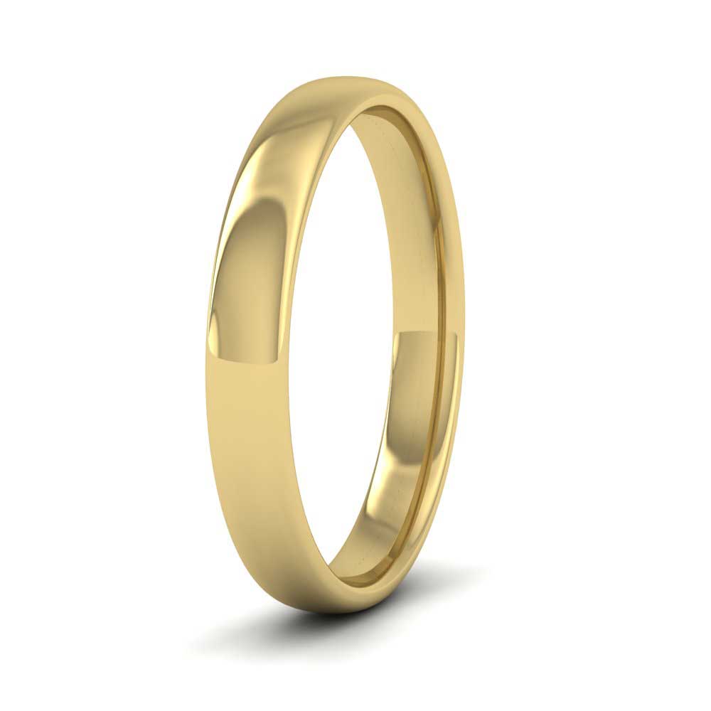 9ct Yellow Gold 3mm Cushion Court Shape (Comfort Fit) Classic Weight Wedding Ring