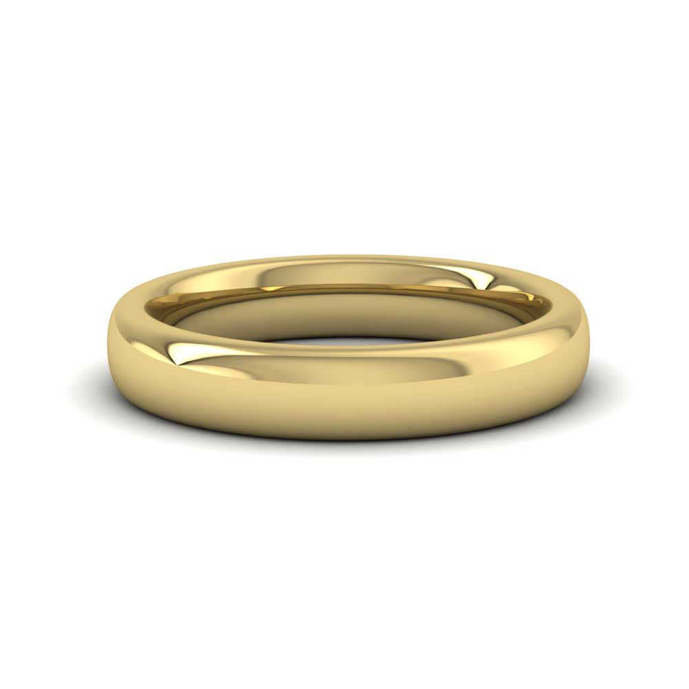 9ct Yellow Gold 4mm Cushion Court Shape (Comfort Fit) Super Heavy Weight Wedding Ring Down View