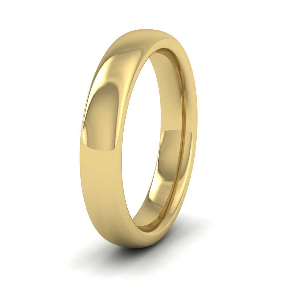 18ct Yellow Gold 4mm Cushion Court Shape (Comfort Fit) Super Heavy Weight Wedding Ring