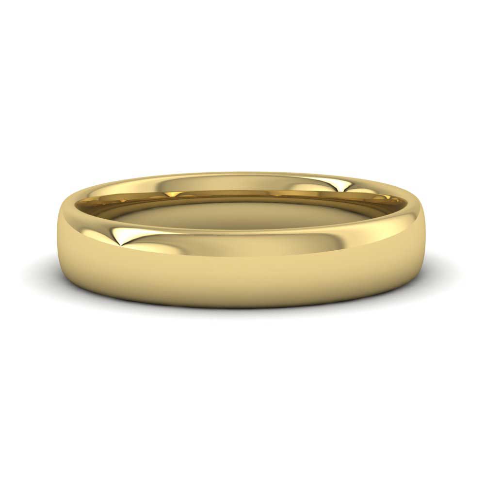 9ct Yellow Gold 4mm Cushion Court Shape (Comfort Fit) Classic Weight Wedding Ring Down View