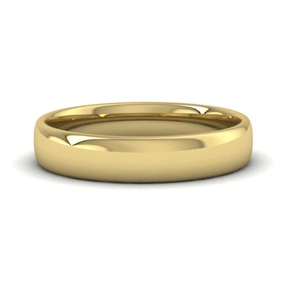 22ct Yellow Gold 4mm Cushion Court Shape (Comfort Fit) Classic Weight Wedding Ring Down View